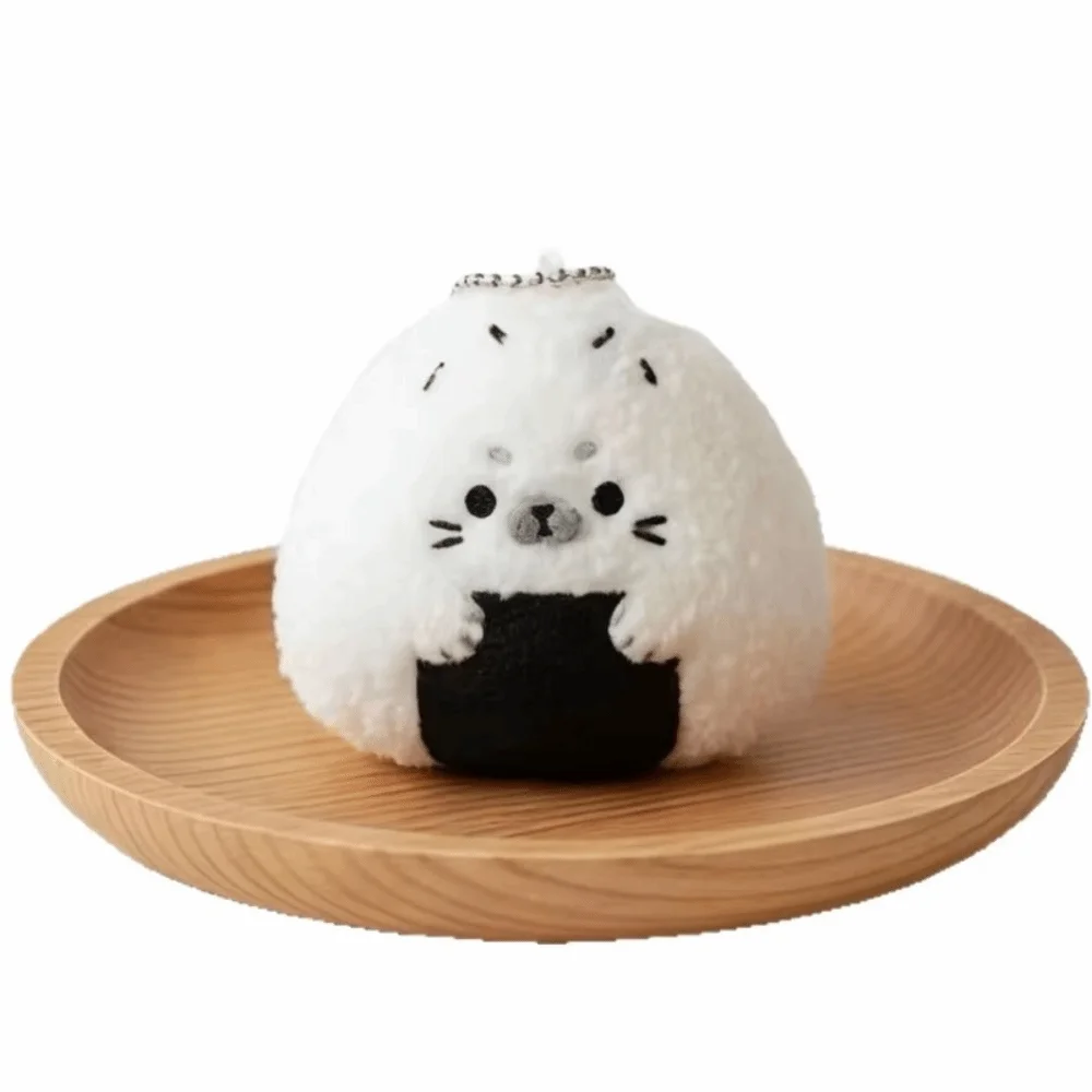

Rice and Vegetable Rice Ball Seal Plush Keychain Bag Charms Fluffy Soft Seal Doll Pendant Jewelry Gift Cute Seal Plush Key Ring