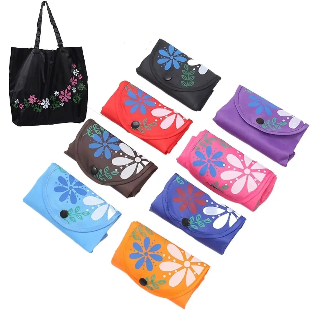 Colorful Floral Handbag Foldable Casual Shopping Bag Large Capacity Environmental Pouch Reusable Portable Carrier Storage Bags