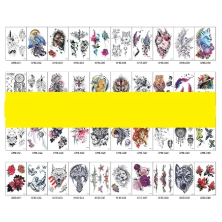 

Наклейки-тату на руку с цветком, ночной рынок, татуировка, бабочка, цветок, половина руки, перо, голова волка, тигр, временные крутые татуировки, наклейки