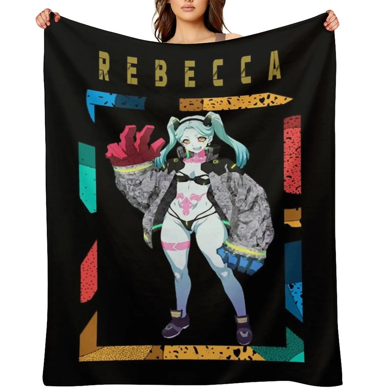 

Rebecca Cyberpunk v1 Throw Blanket Soft Big Thins Personalized Gift Blankets