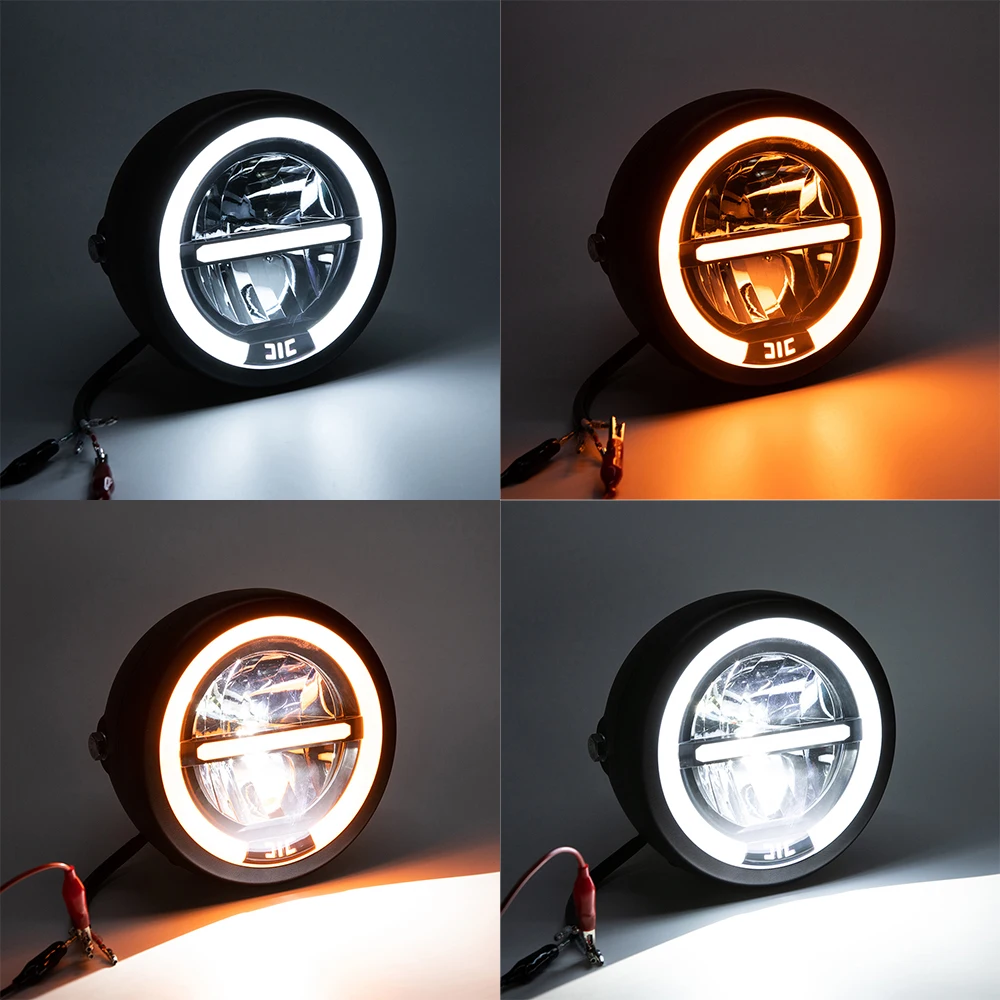 Motorcycle 6.5 Inch Headlight Retro Round High Low Beam 6.5\