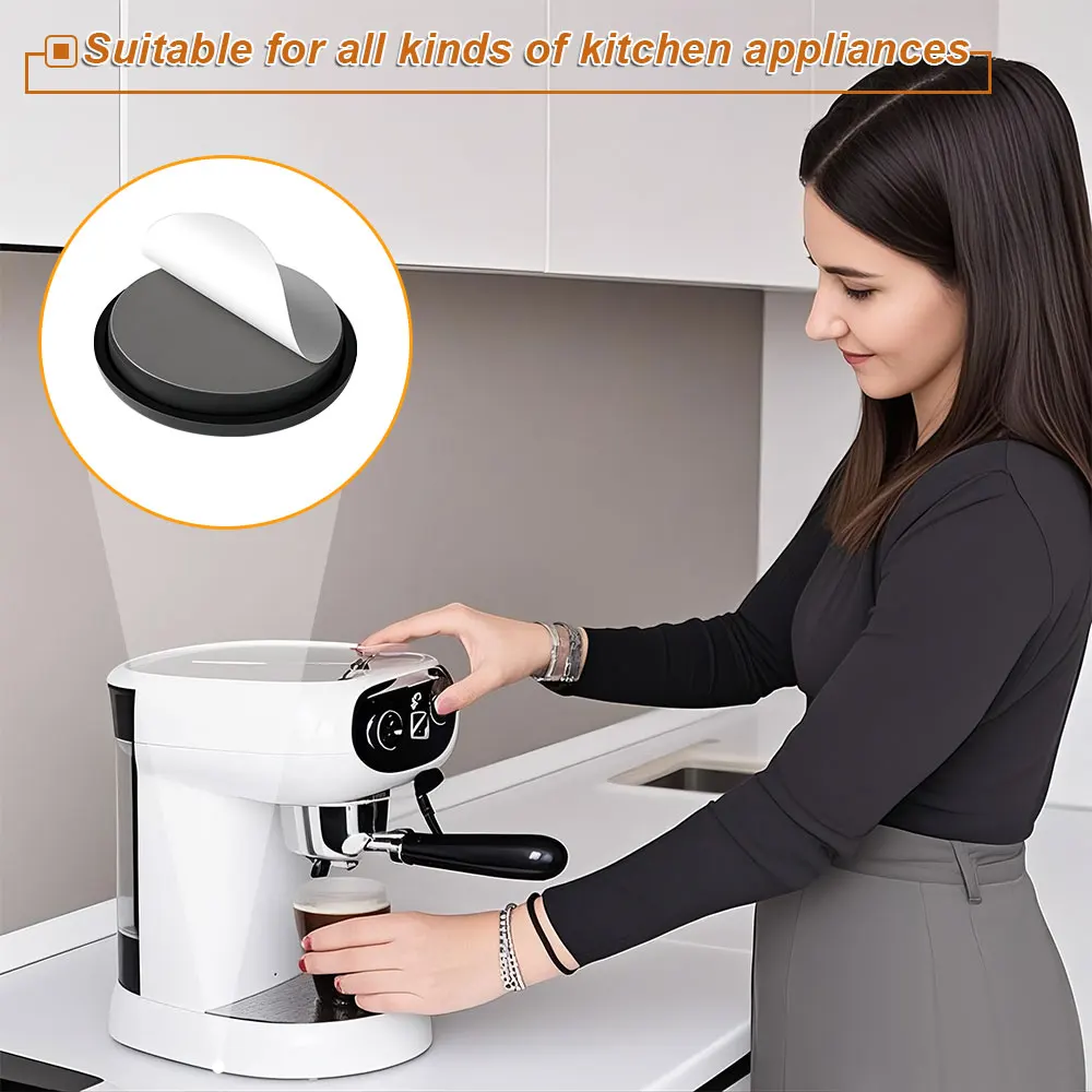 16PC Appliance Sliders for Kitchen Small Appliances Self Adhesive Anti Slip Pads Easy Sliding for Coffee Maker Blender Air Fryer view 4
