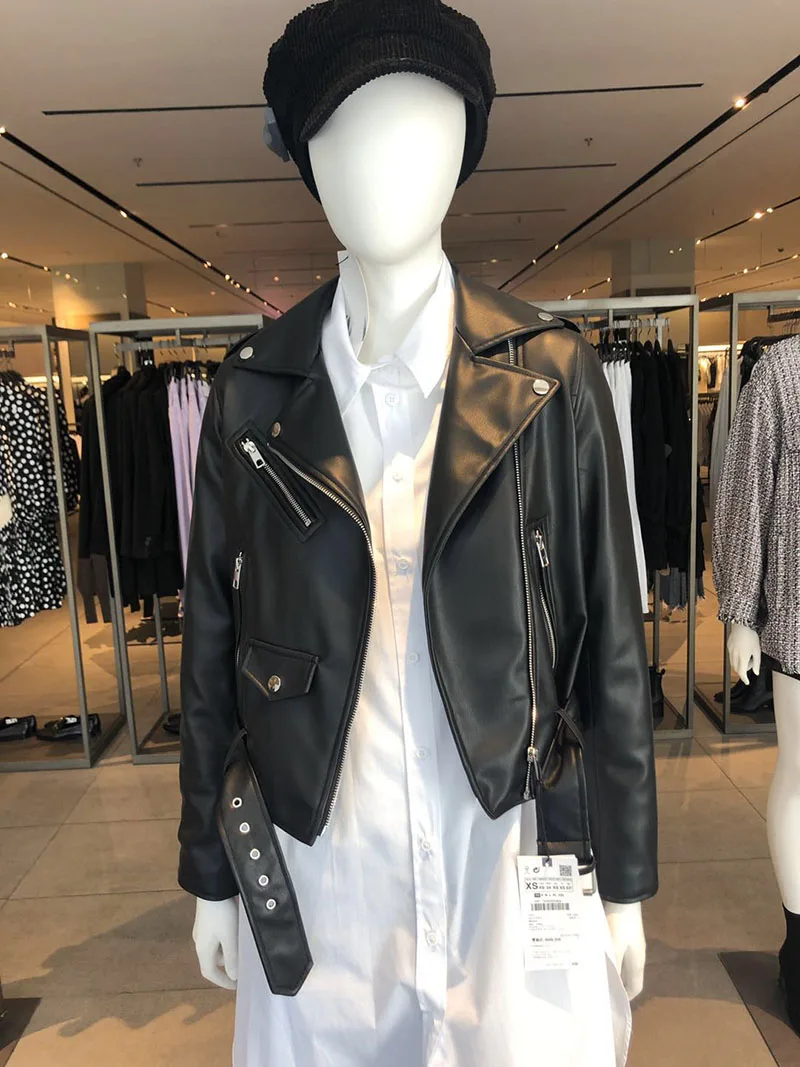 LIBIELIY Herbst und Winter neue Damen Lederjacke Motorrad Reißverschlussjacke Slim Fit Mode Kurzmantel mehrere Farben erhältlich