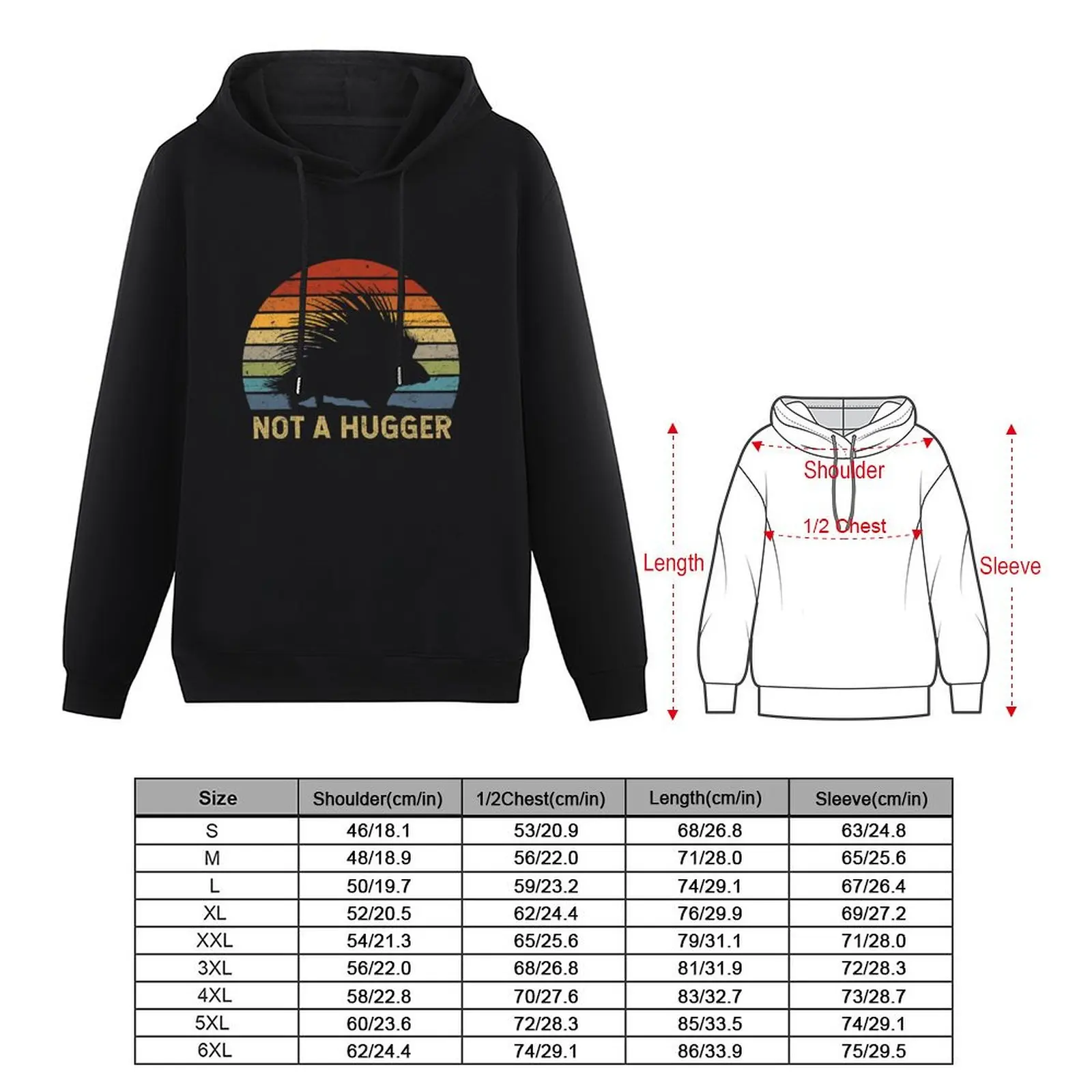 Not A Hugger Porcupine Pullover Hoodie korean style clothes men's sweat-shirt set hoody