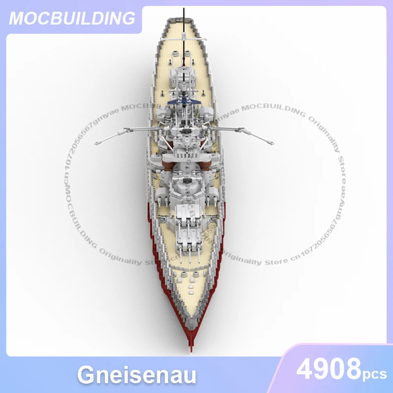 Gneisenau Ship 1:200 Scale Model MOC Building Blocks DIY Assemble Bricks Collection Display Transportation Toys Gifts 4908PCS