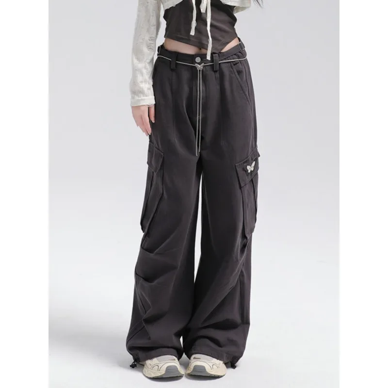 American Dopamine Butterfly Belt Sweet Cool Overalls Women's Summer Mop Pants