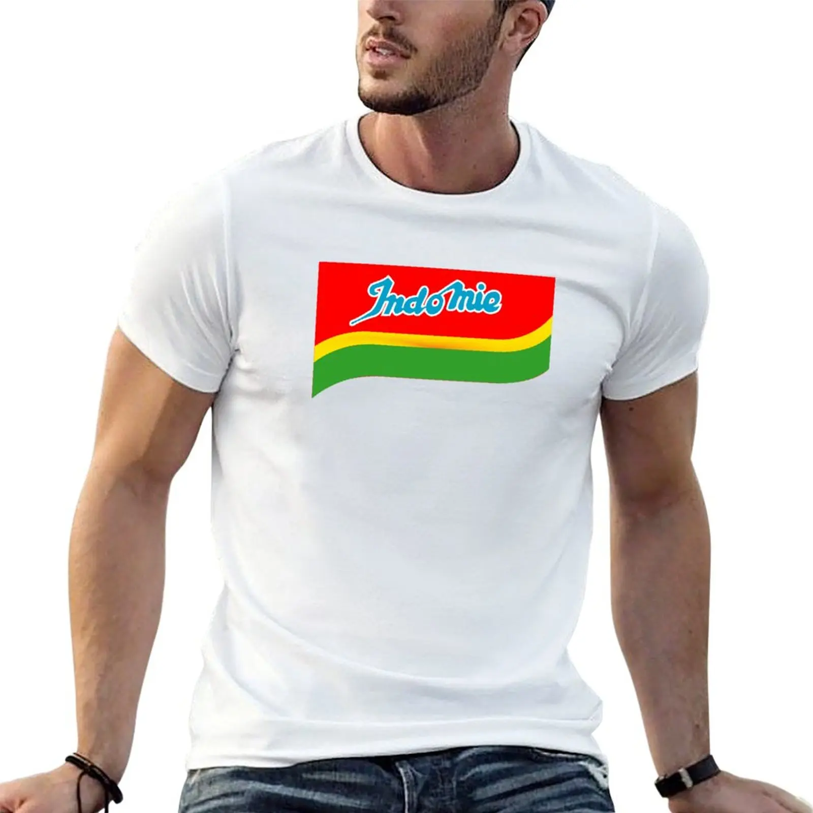 INDOMIE INSTANS NOODLE T-Shirt im Retro-Stil mit Print, lässiges Oberteil