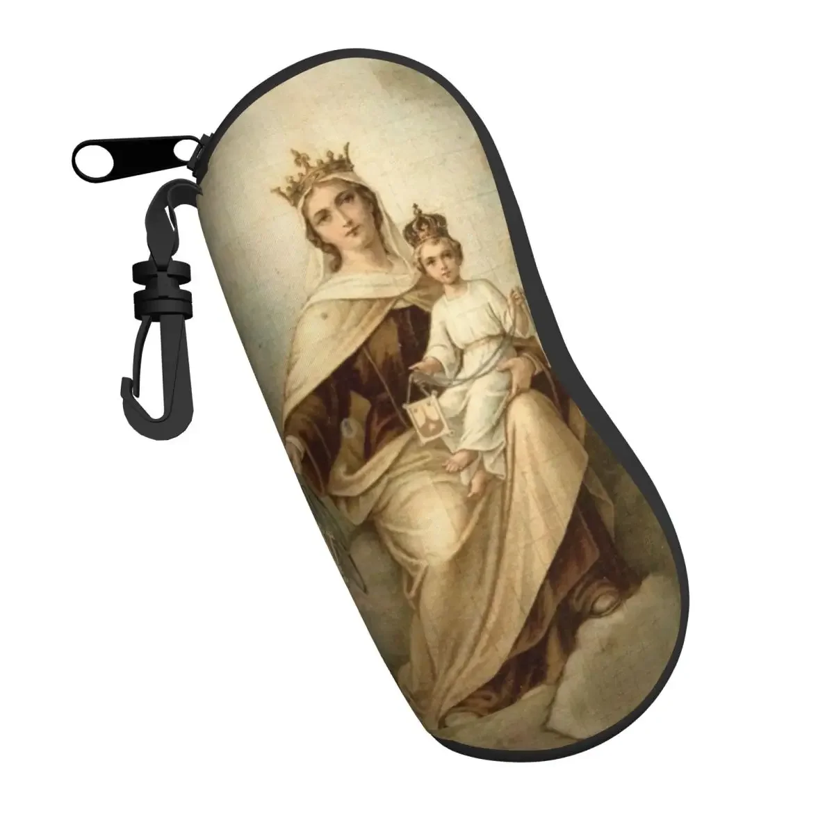 Custom Our Lady Of Mount Carmel Shell Glasses Case Unisex Cool Catholic Virgin Mary Eyeglasses  Sunglasses Protector Box