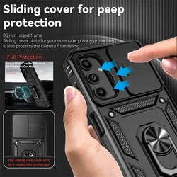 Funda protectora para cámara de coche, carcasa trasera con soporte de anillo, armadura deslizante, para Samsung Galaxy A25 5G, A 25 25A A25, 6,44