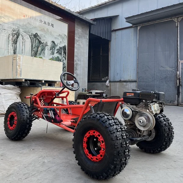212cc 4-Stroke Gas Powered 10-Inch Tires Off-Road Go Kart For Adults And Children 60km/H CVT Long-Range Racing Mountain Go Kart