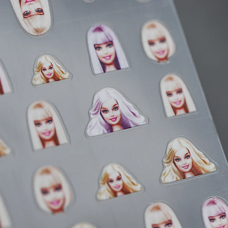 1Pc Kawaii Barbie Nail Art Stickers Accessories Anime Cartoon Doll Diy Nails Patch Children Girls Manicure Decals Gifts Toys