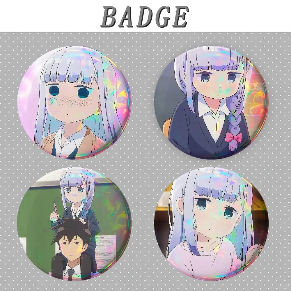 Aharen-san Wa Hakarenai Badges Tinplate Soft Button Pin Brooch Metal Badge Custom Jewelry Accessories Hat Bag Lapel