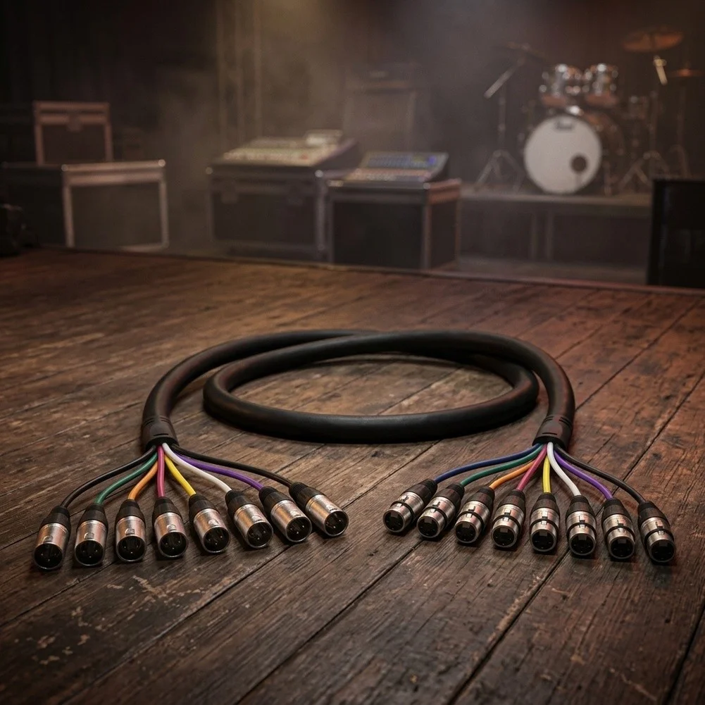 10Ft 4-Channel XLR Male-to-Female Audio Snake Cable For Studios Color-Coded Professional Audio Extension Cable For Stage