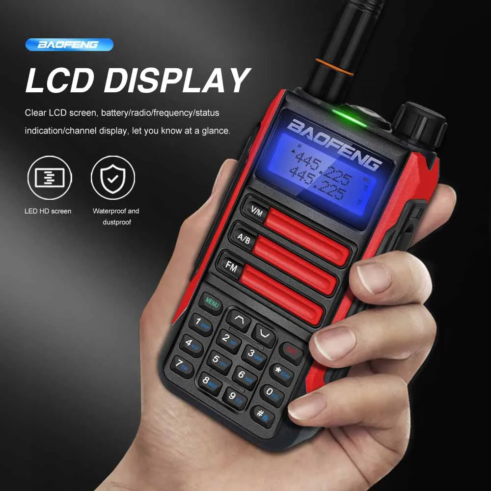 Venda quente baofeng Uv-16plus walkie-talkie 10w antena de alta potência portátil usb transceptor de longo alcance à prova dtwo água rádio em dois sentidos