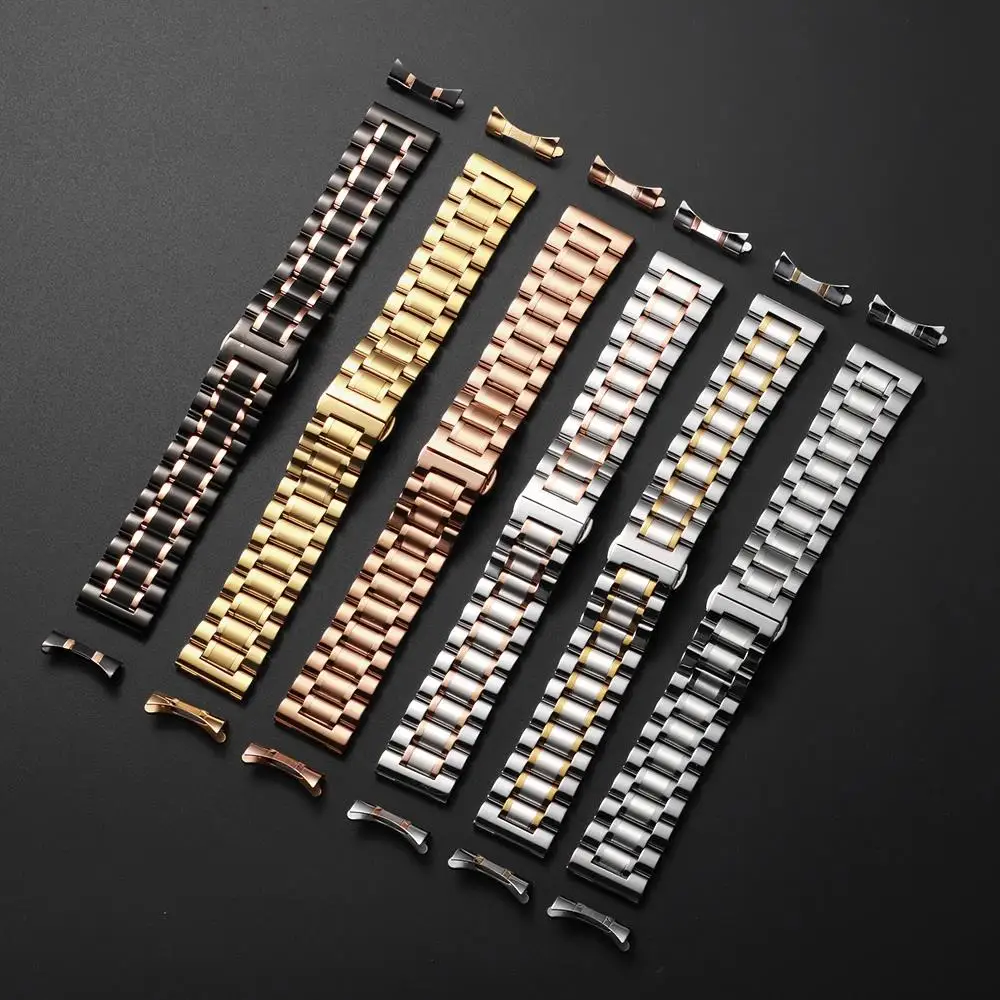 Edelstahl-Uhrenarmband mit gebogenem Ende, 12/13/14/15/16/17/18/19/20/21/22/23/24 mm, Schmetterlingsverschluss, massives Metall-Universalarmband – Detail 15