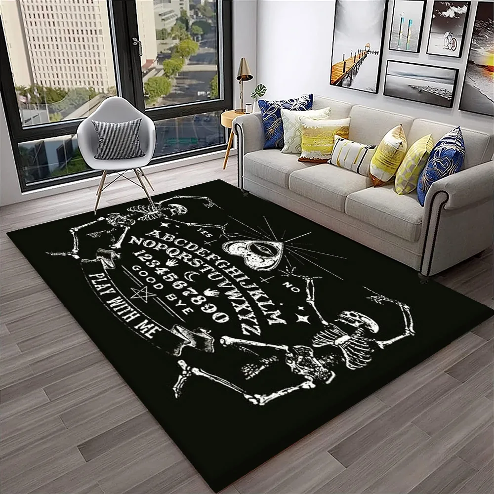 Gothic Ouija Tarot Witchcraft Horror Carpet Rug for Home Living Room Bedroom Sofa Doormat Decor,Kid Area Rug Non-slip Floor Mat