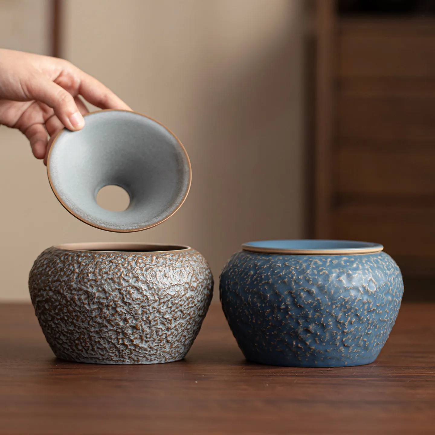 Rough Texture Ceramic Ashtray Waste Water Filter Cup Zen Tea Table Waste Water Collector Kung Fu Tea Set Accessories Ashtray