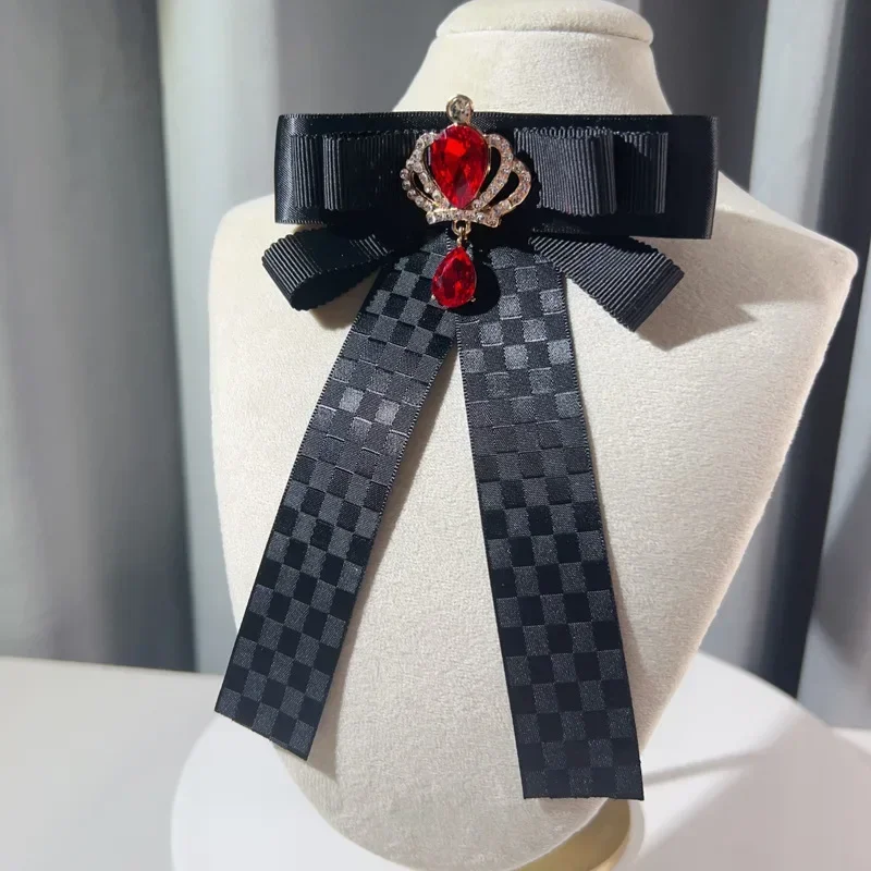 جديد المرأة القوس الفاخرة حجر الراين البريطانية الكورية نمط كلية نمط قميص دعوى طوق زهرة اكسسوارات اليدوية مجوهرات هدايا #3