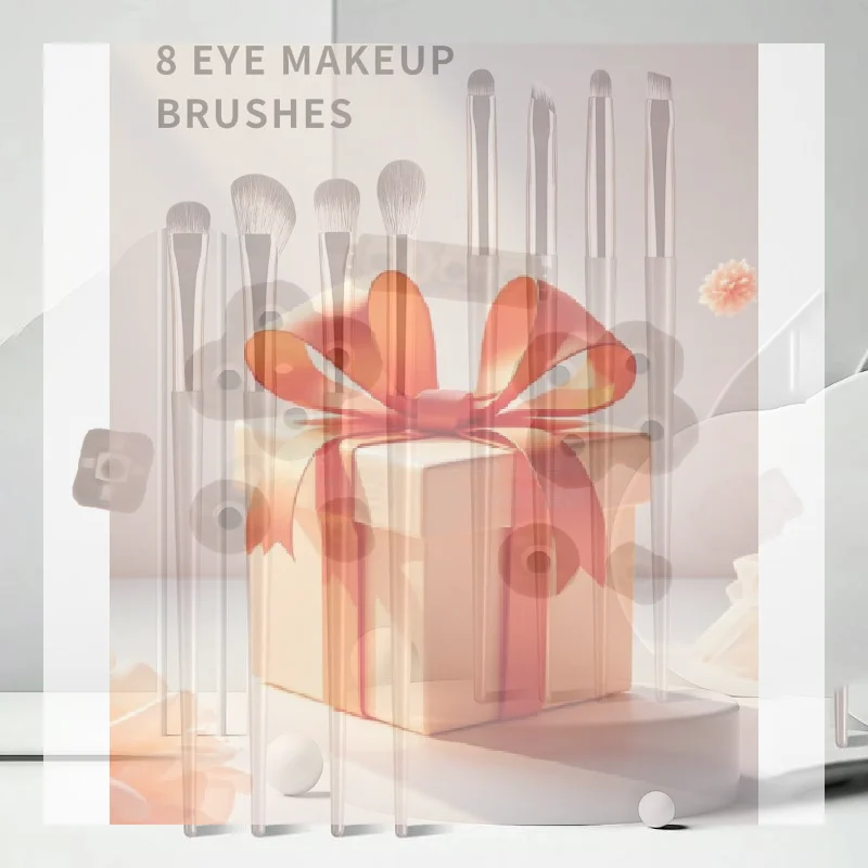 Conjunto de 8 Pincéis de Maquiagem para Olhos, Pincel de Sombra Ultra Macio, Ferramenta de Maquiagem para Sombra e Delineador
