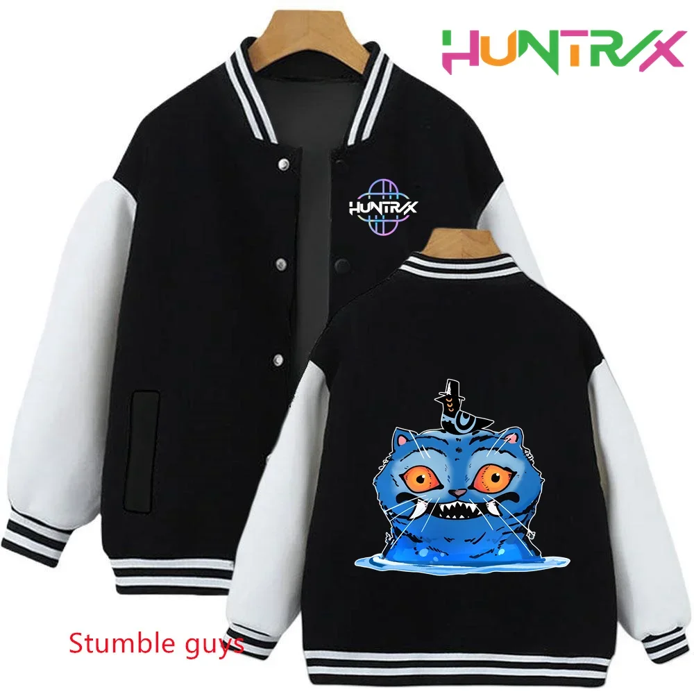 

Autumn Winter Kpop Demon Hunters Kids Jacket Sweatshirts Hoodie Baseball Uniform Cartoon Trucksuit Boys Girls