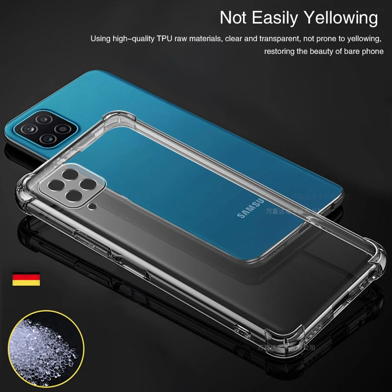 Shockproof Silicone Phone Case for Samsung Galaxy F23 F13 F62 F52 F42 F22 F12 F02S F41 5G Funda Airbag Clear Original Back Cover