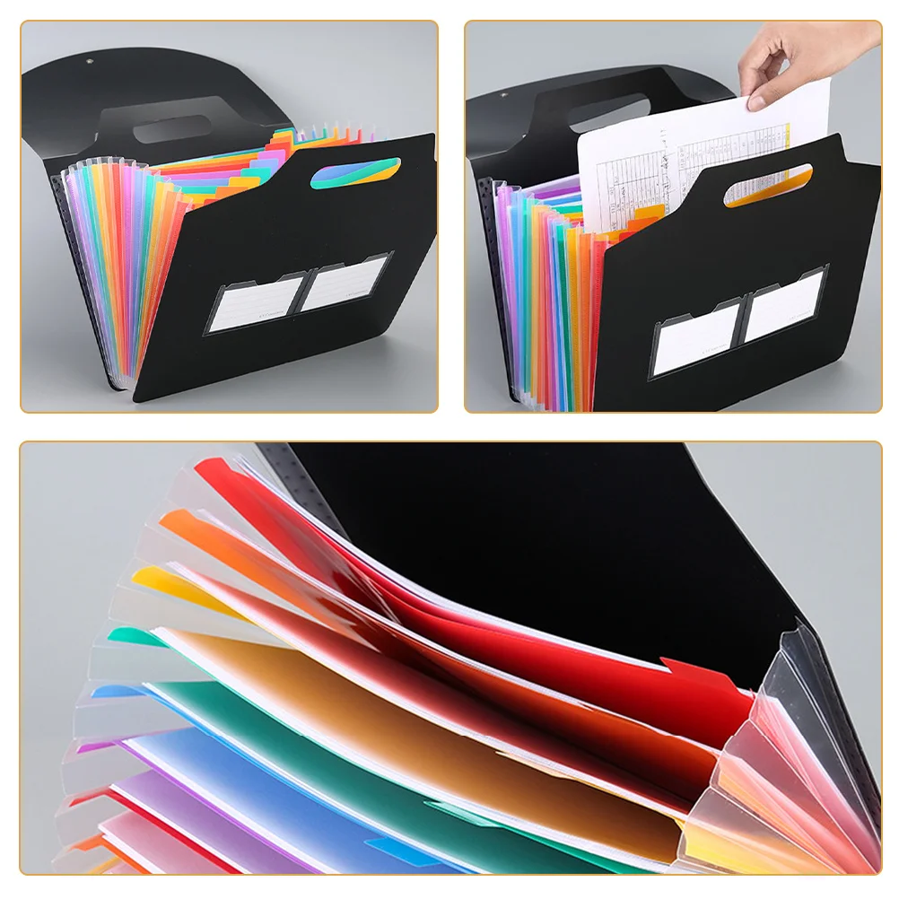 

File Folder Portable Multi-Layer Plastic File Organizer For Documents Receipts Storage Office School Travel