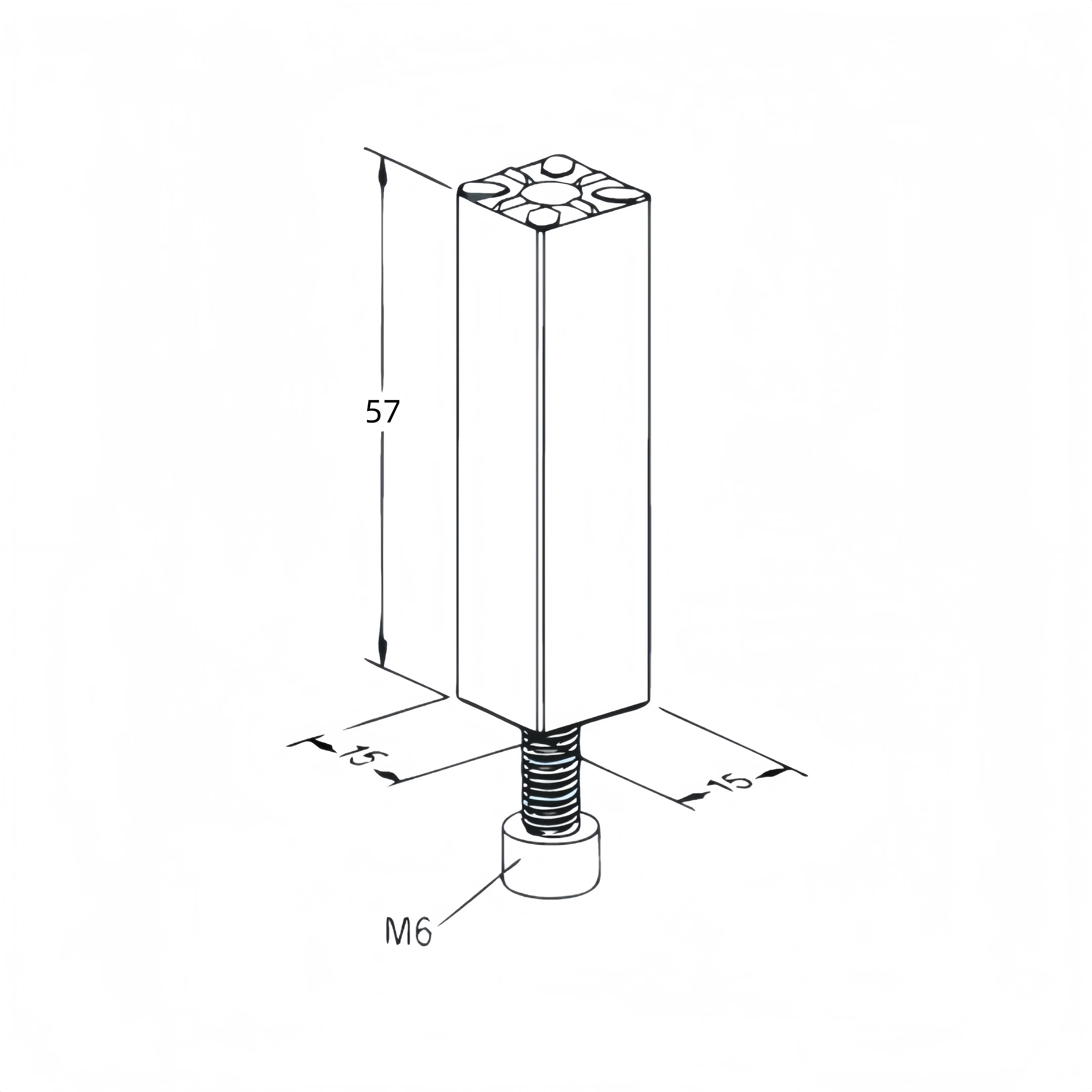 Straight Electrode Holder Model 3A-30008315x15x57mm M6 Thread Compatible with  for EDM Copper Graphite Hardened Steel