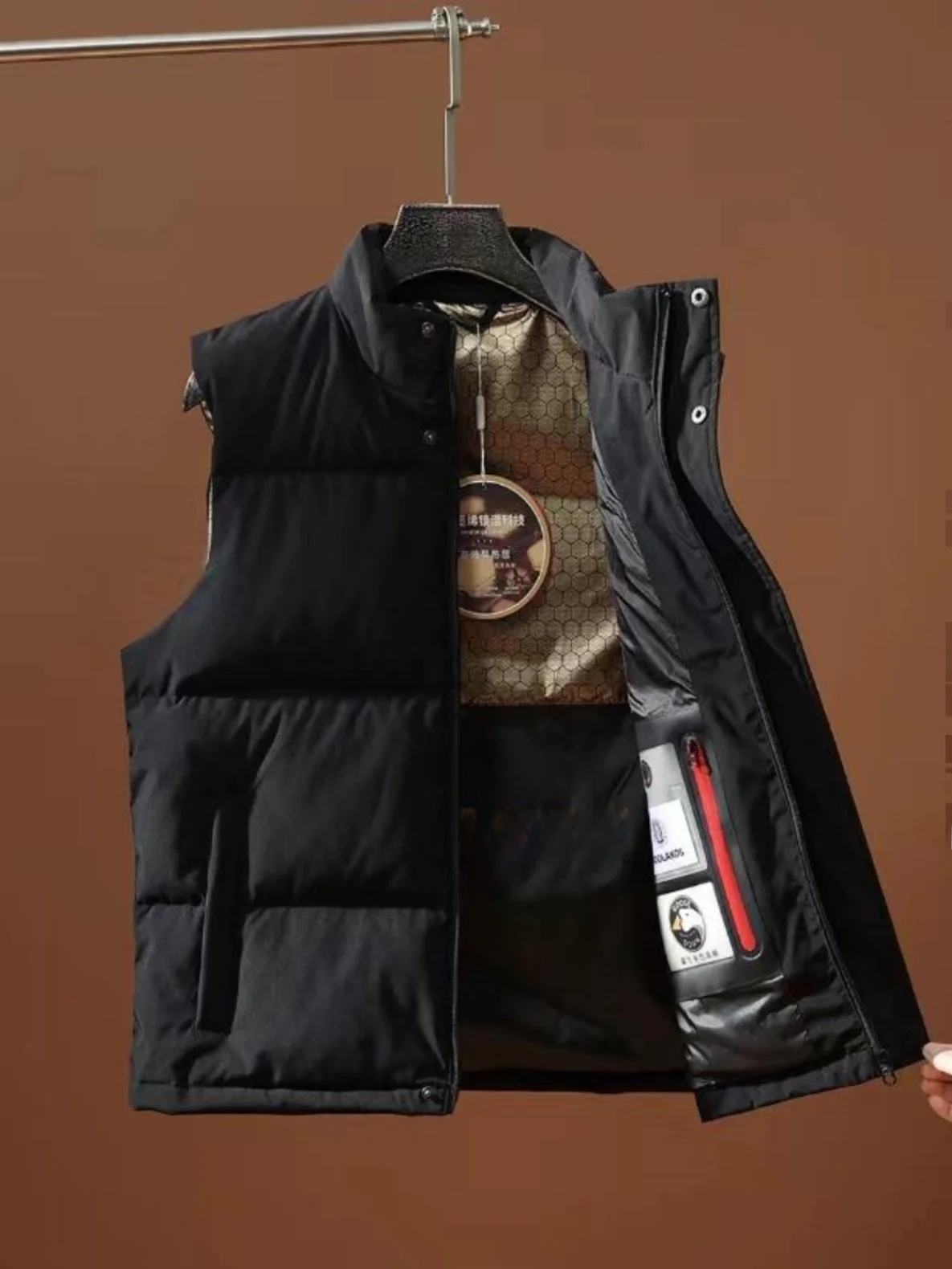 Waterproof Men's down Jaet Stand Collar aphene Warmth Goose down Vest Autumn Winter Faion Urban Sle Youth Outerwear