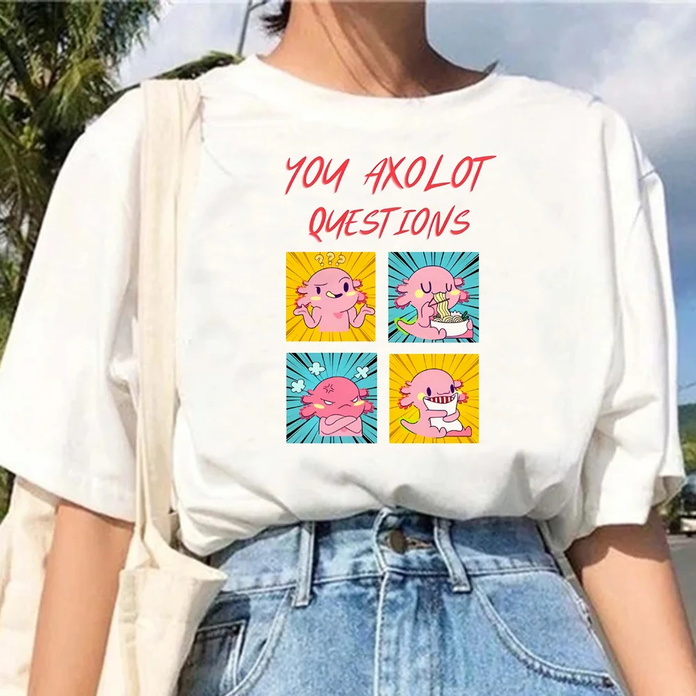 Axolotl t shirt donna streetwear summer Tee girl anime abbigliamento grafico giapponese