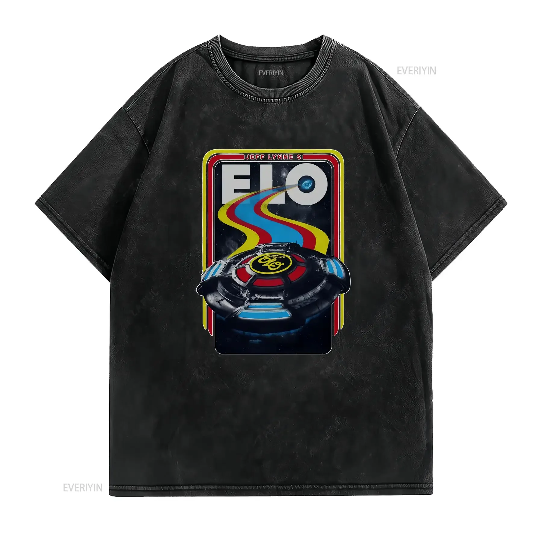 Elo Vintage shirt electric light orchestra T vintage Washed Top For Everyday Wear Soft Breathable fashion Stylish Stretched