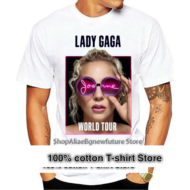 New Lady Gaga Joanne World Tour Album Men's White T-Shirt Size S-3XL  T Shirt Hot Topic Men Short Sleeve Print