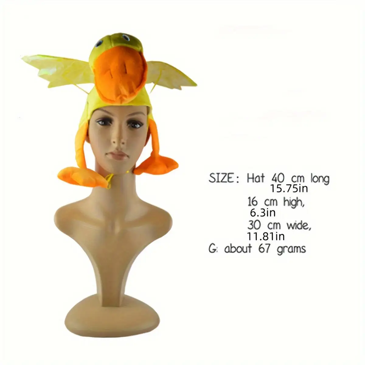 New Flapping Duck - Cute Farm Animal Costume Accessory, Polyester Unisex Role Play Hat Suitable For Themed Parties, Cheerleading