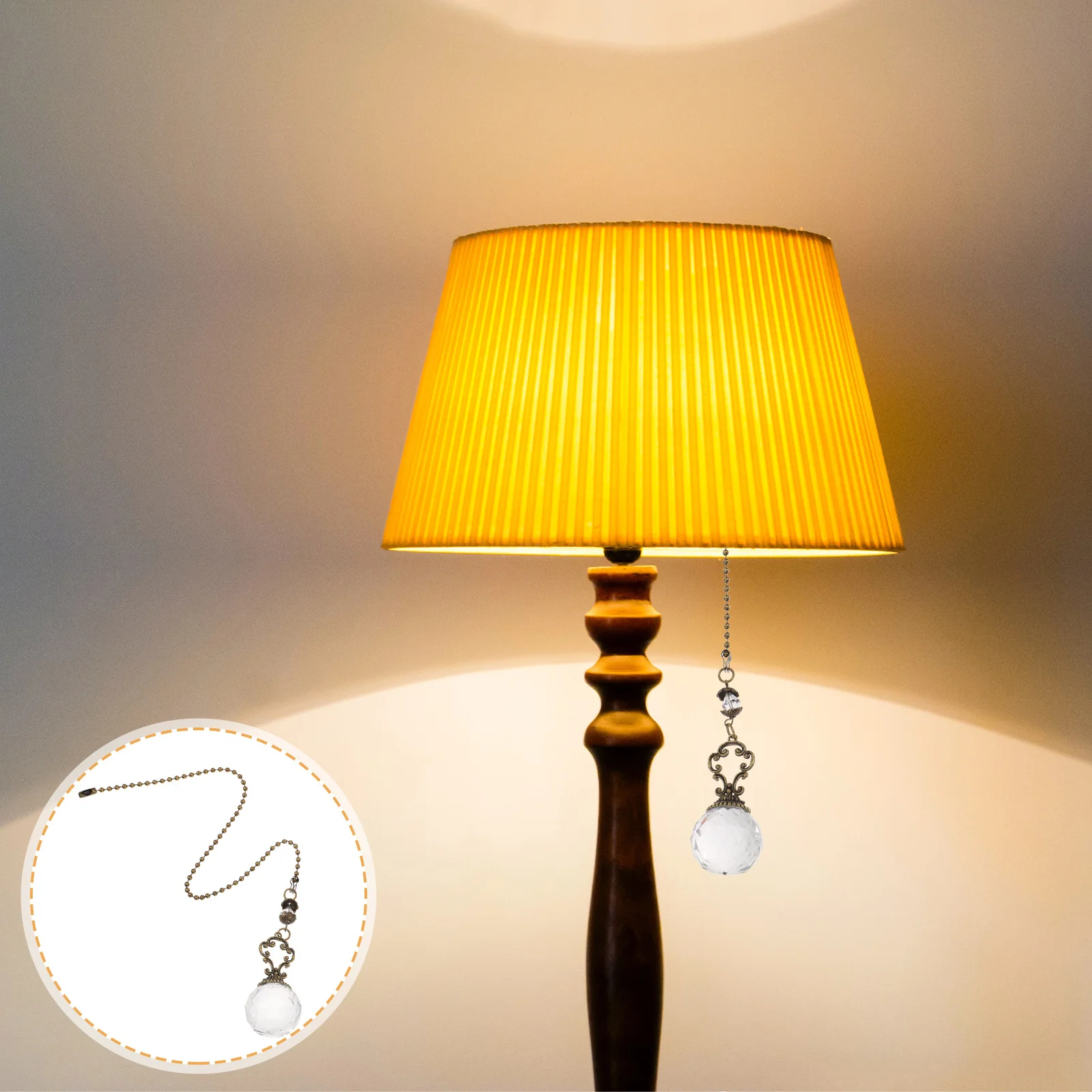 

2Pcs Ceiling Fan Pull Chains Crystal Pendant Extension Vintage Replacement Pull Chain for Lamps Fans Decor Lamp Accessories
