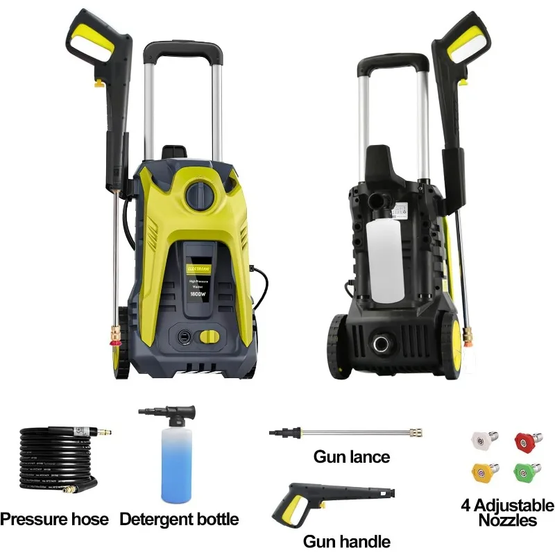 Elektrischer Hochdruck reiniger 2,6 psi 16,4 gpm elektrischer Hochdruck reiniger mit 25 Fuß Schlauch, Fuß Netz kabel,