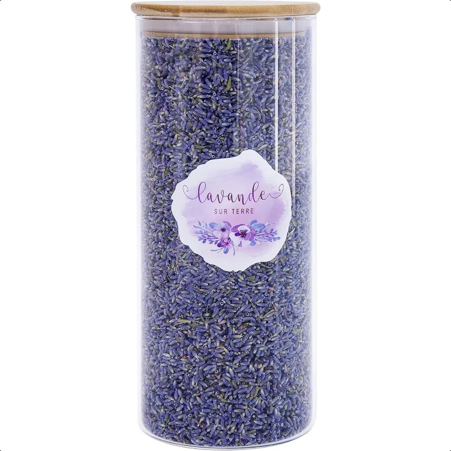 

8 Cups Lavender in Large Glass Bottle Highland Dried Lavender Flower Buds LVG1
