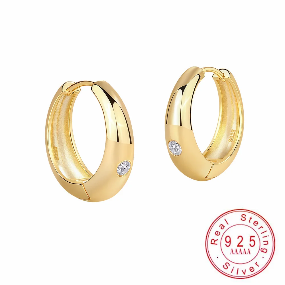 

Серьги-кольца из стерлингового серебра 925 пробы с муассанитом в форме капли для женщин | Минималистичные сверкающие украшения