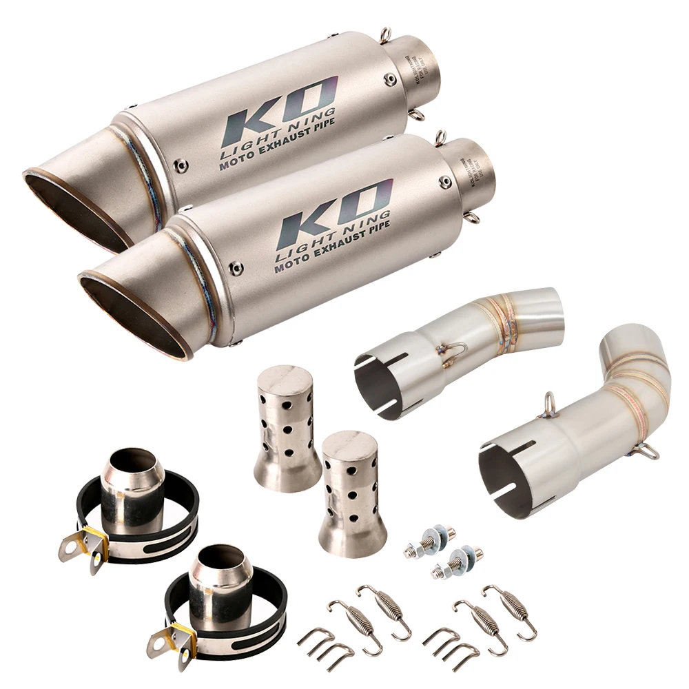 

For Ducati 848 1098 1198 Motorcycle Exhaust Muffler Middle Link Pipe Escape Moto With DB Killer Stainless Steel