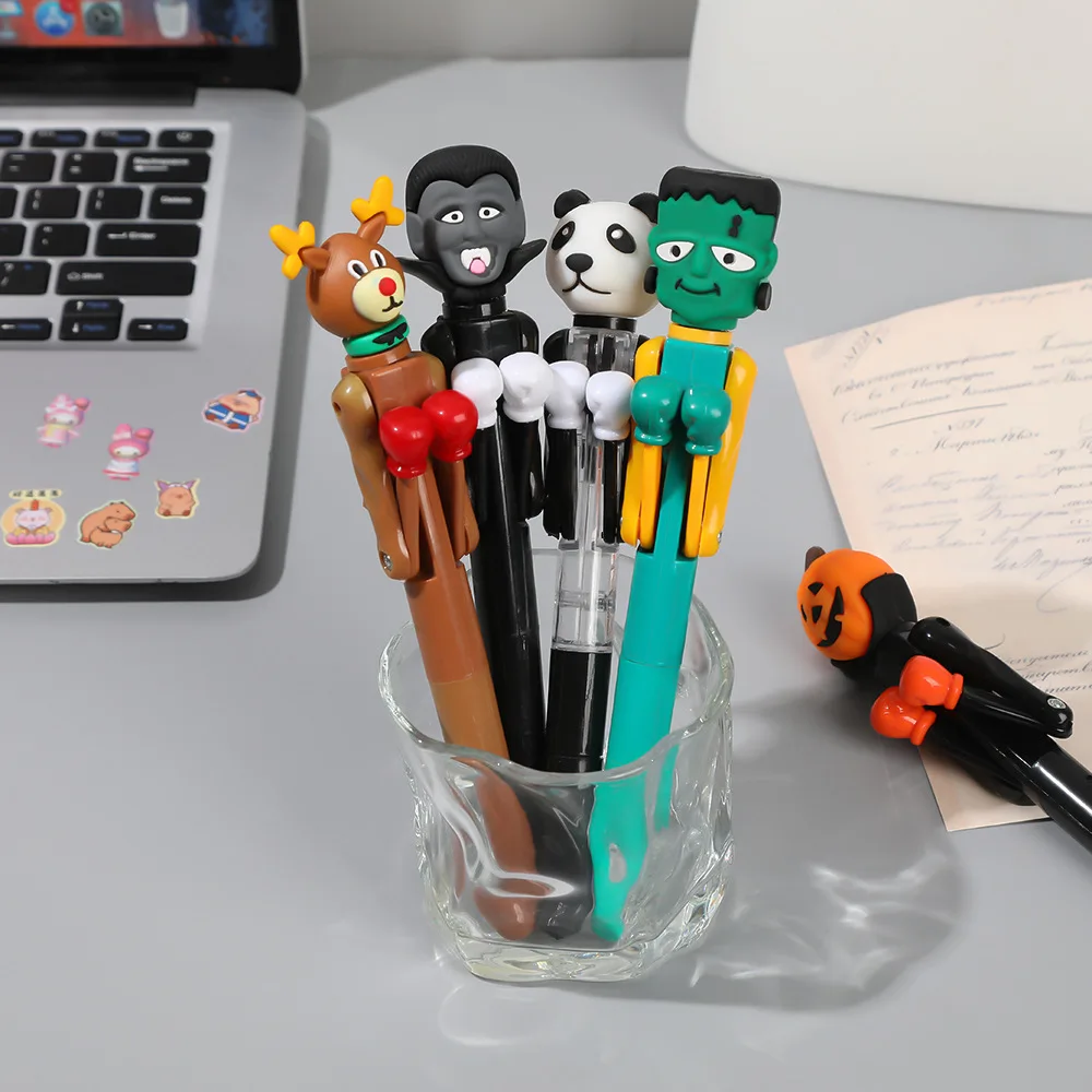 12 Pcs Decompression ballpoint Pens Personality Funny Student Interaction Creative Boxing Pen Halloween Christmas Stationery