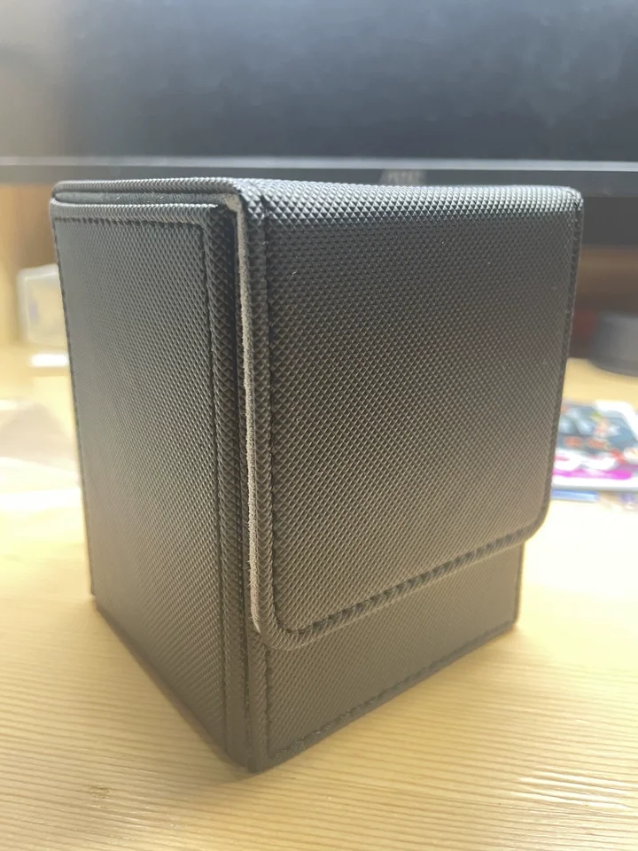 Card Deck Box Peripheral Products Card Storage Box Fits 100 single Sleeved Cards PU Leather Strong Magnet Card Case for TCG Card view 4