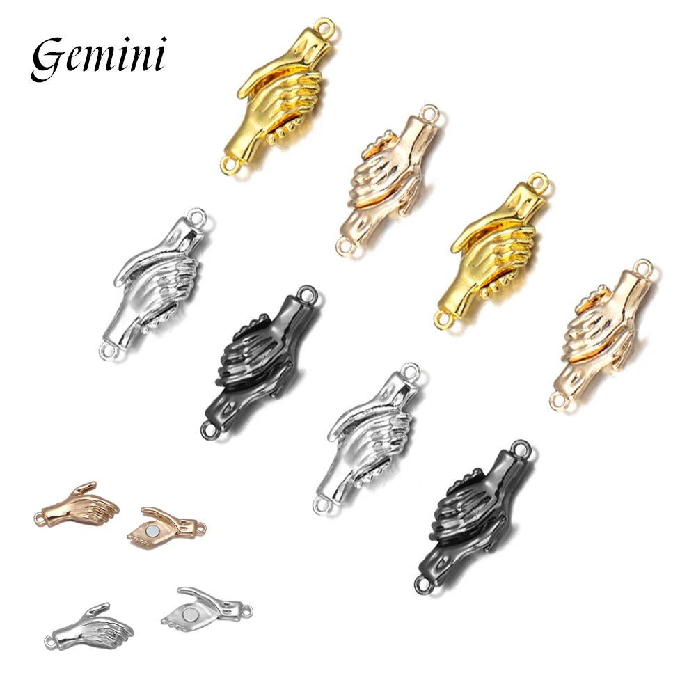 

10Sets Strong Magnetic Clasps Gold Platinum Gun Handshake Buckle Connector Locks for Bracelet Jewelry Making DIY Accessories