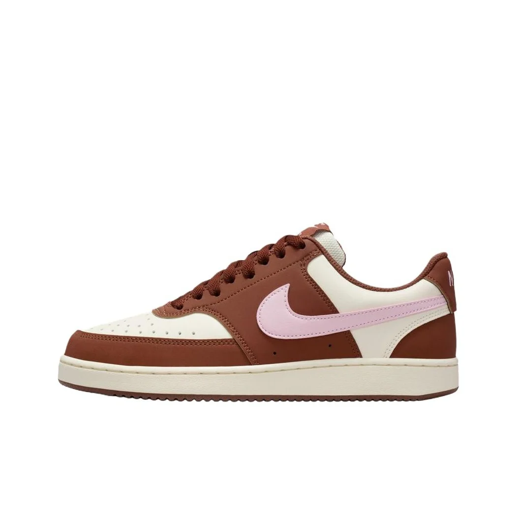 Nike Court Vision Skateboard Shoes Women's White Brown IM1652-004