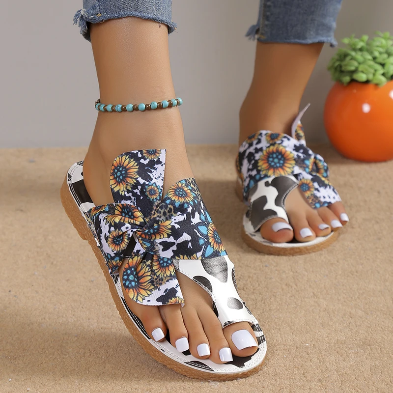 2024 Summer Fashion Shoes for Women Concise Sweet Women\'s Slippers set of toes Shoes Ladies Butterfly-knot Casual Slippers Women