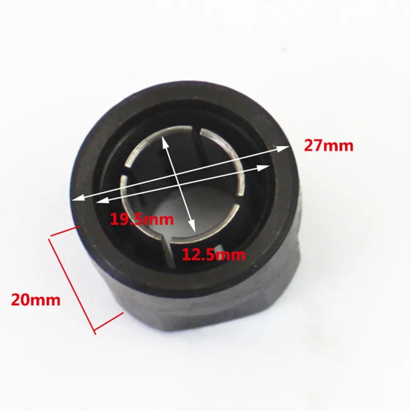 Makita 3612 플런지 라우터에 적합한 1pc 블랙 메탈 1/2 "콜레트 너트 20x27mm 조각 전기 기계 도구 및 척 너트