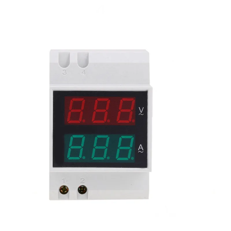 

1PCS Digital Panel Voltmeter Ammeter 7 Segment LED Display 35mm DIN Rail Mount
