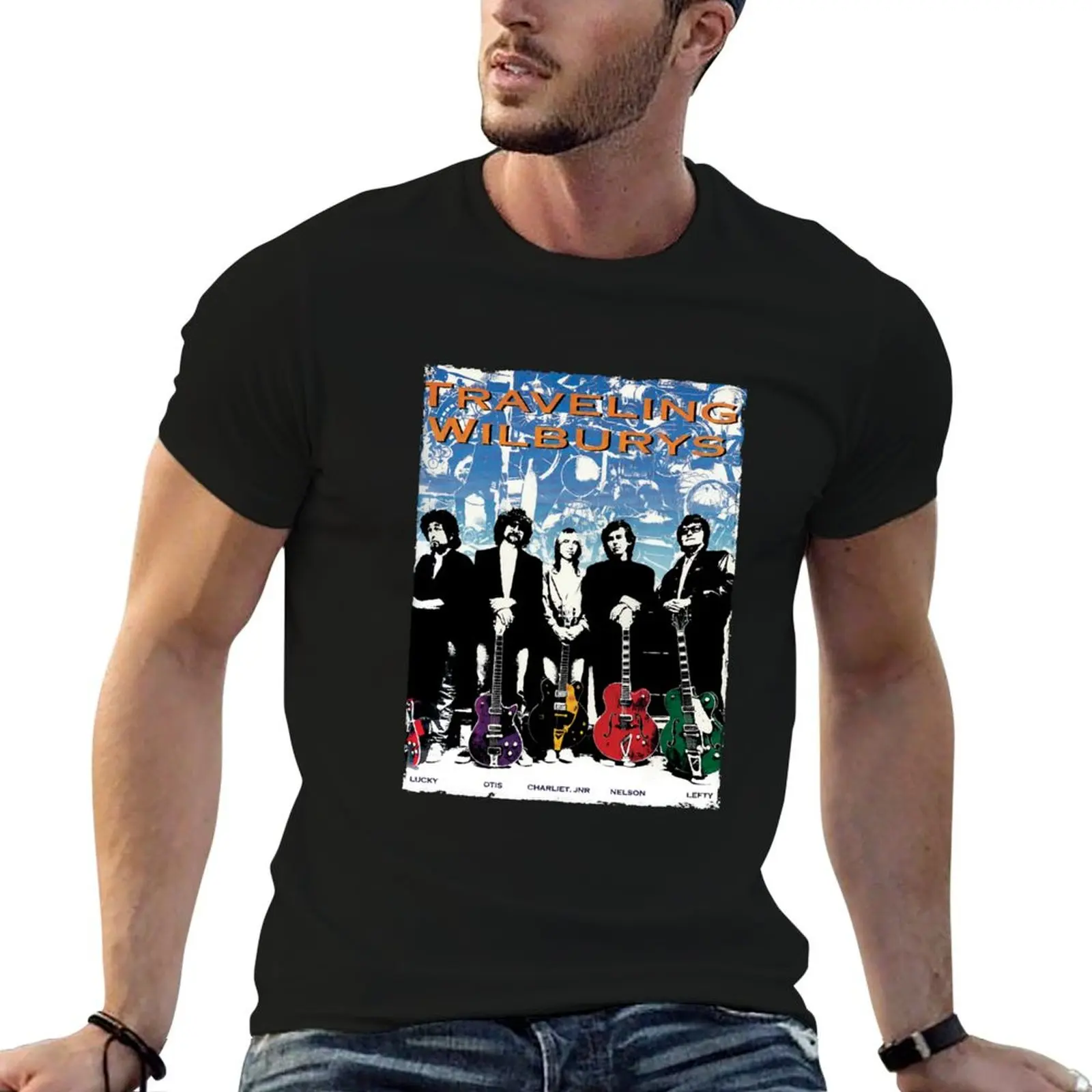 

The Traveling Wilburys Band T-Shirt man graphic t shirt t shirts cotton 100% T-Shirt