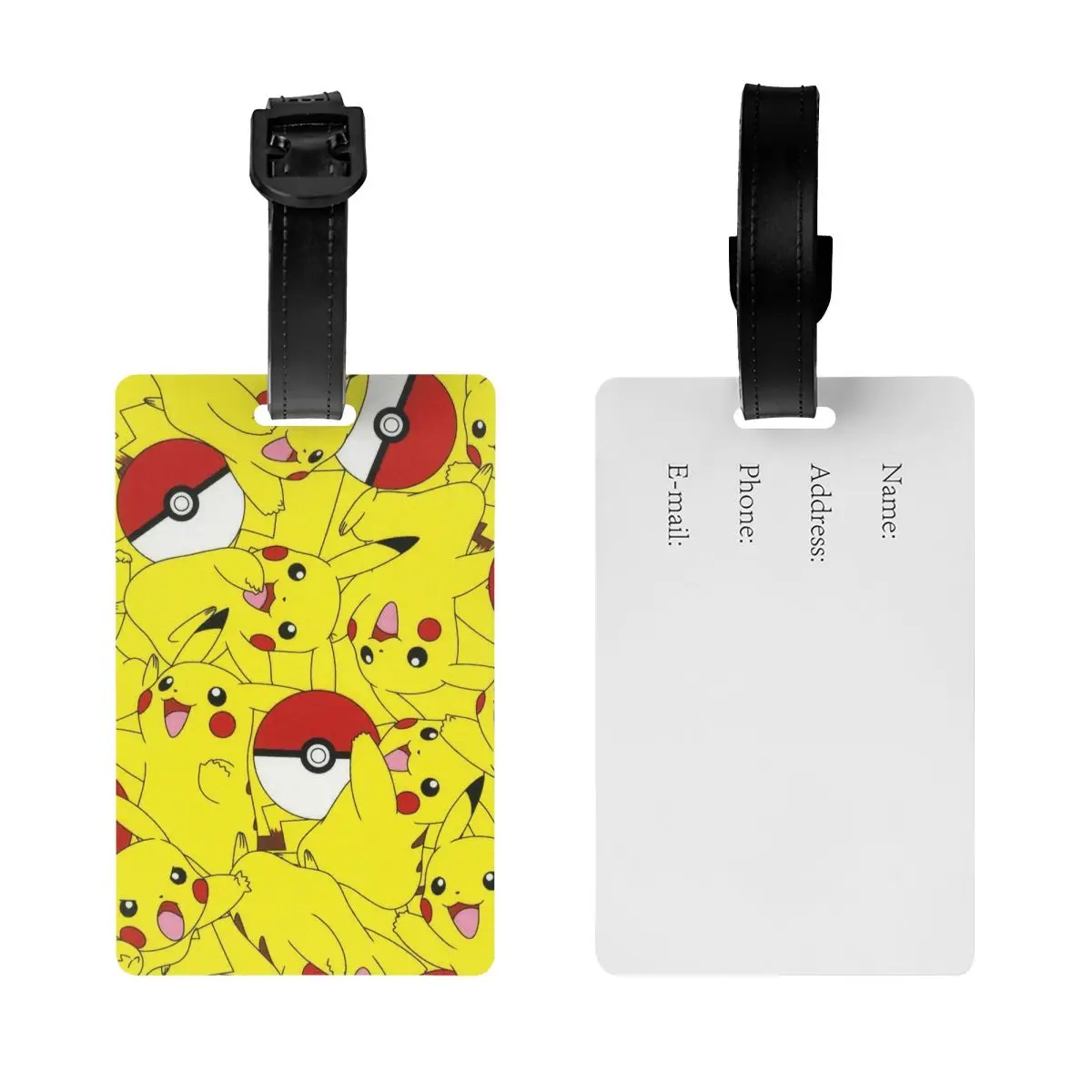 Custom Pokemon Pikachu Luggage Tag for Suitcases Fashion Baggage Tags Privacy Cover Name ID Card