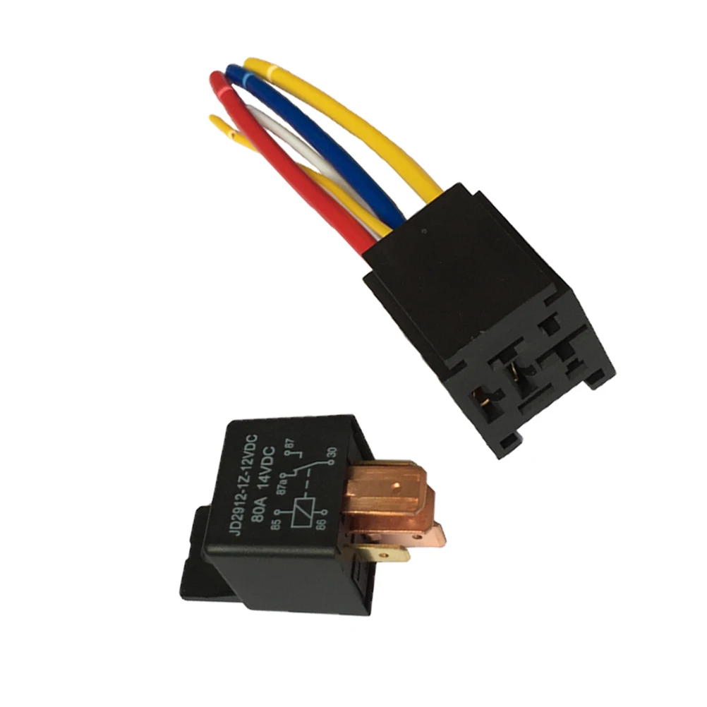 

Auto 12V 80A 5 Pin Car Universal For Automobile Horn Headlight Alarm System Automotive Socket Base Holder Black Car 12V Auto