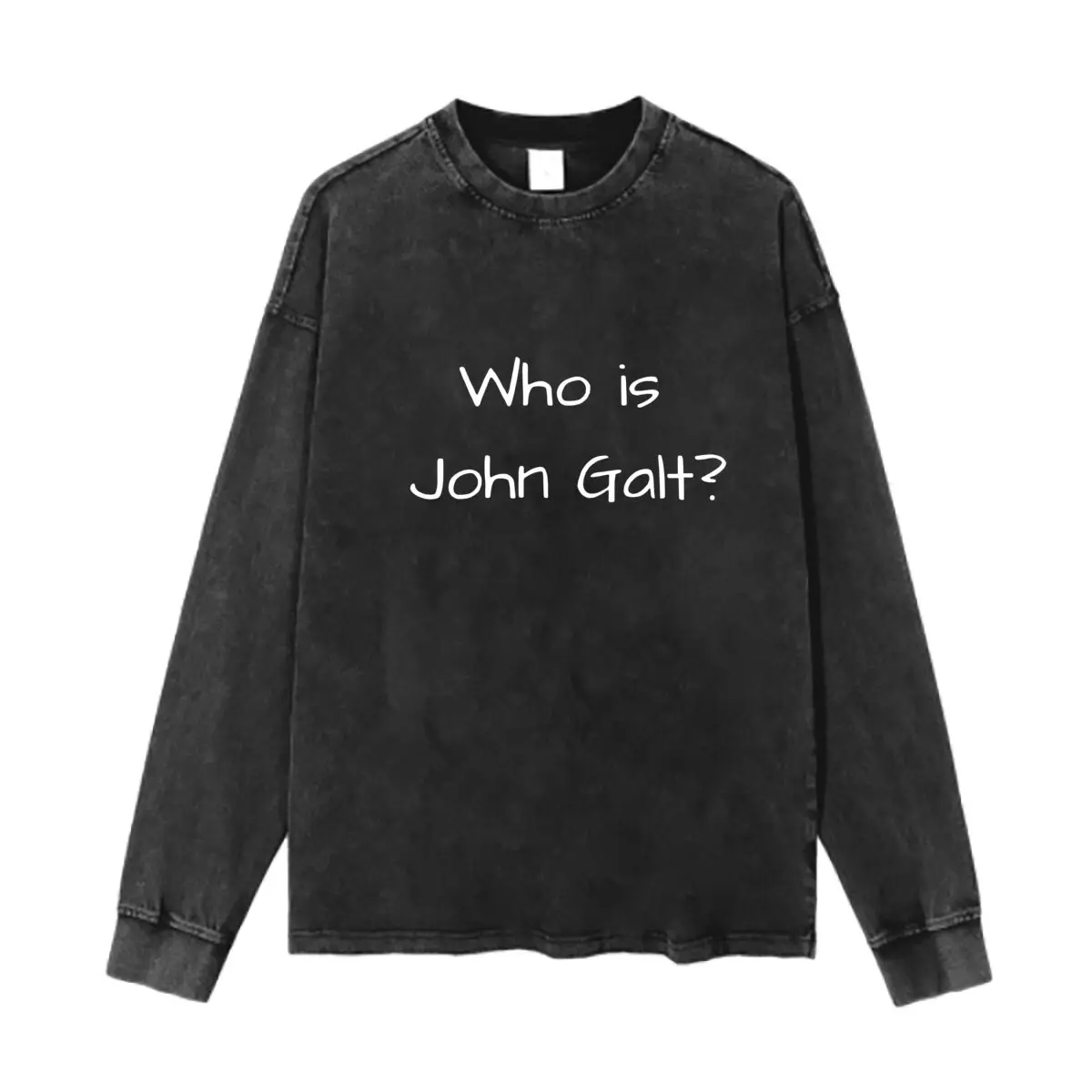 

John Galt Query Literary Ayn Rand Reference Design Oversized round Neck Big Size for Men And Women Casual Loose