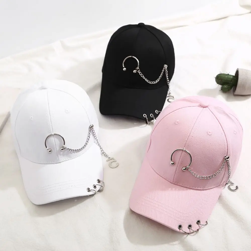 Cappello da baseball femminile Hip Hop Punk Rivetti Anello Torre Eiffel Cappelli Snapback per donna Uomo Berretto da baseball nero solido Casquette