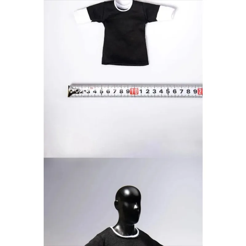 

TYM051 1/6 Scale Black T-shirt with Print Clothes Model for 12'' Male Soldier Action Figures Body Toys